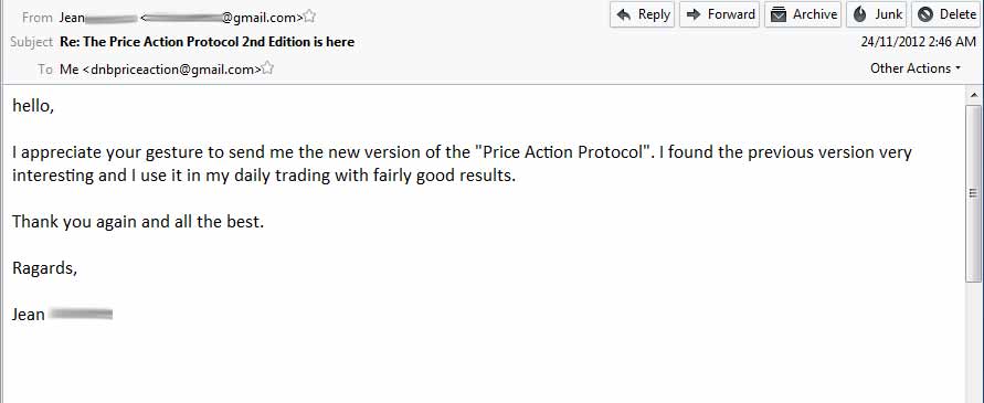 Price Action Protocol Feedback from Jean