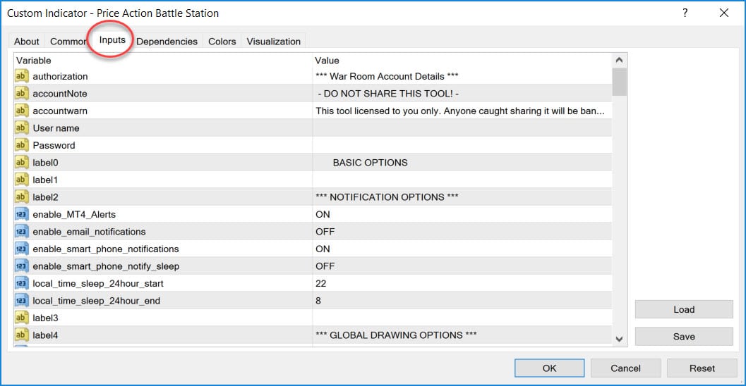 indicator-input-tab