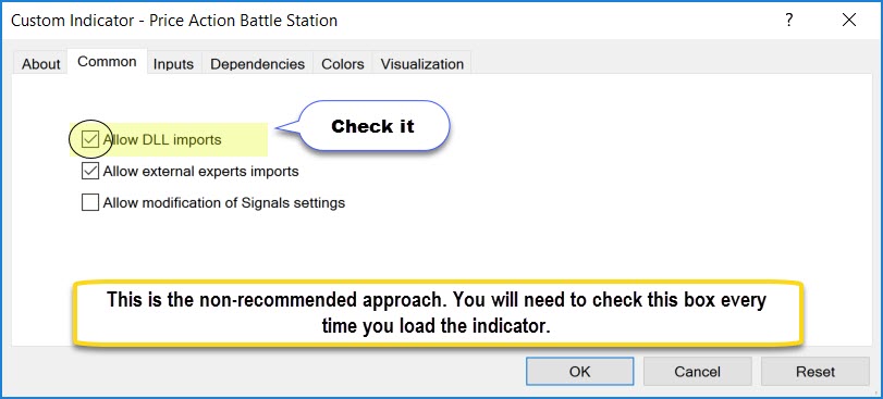 dll file enable for mt4 tool local setting