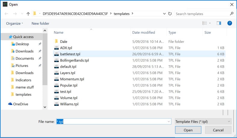 load-template-screen