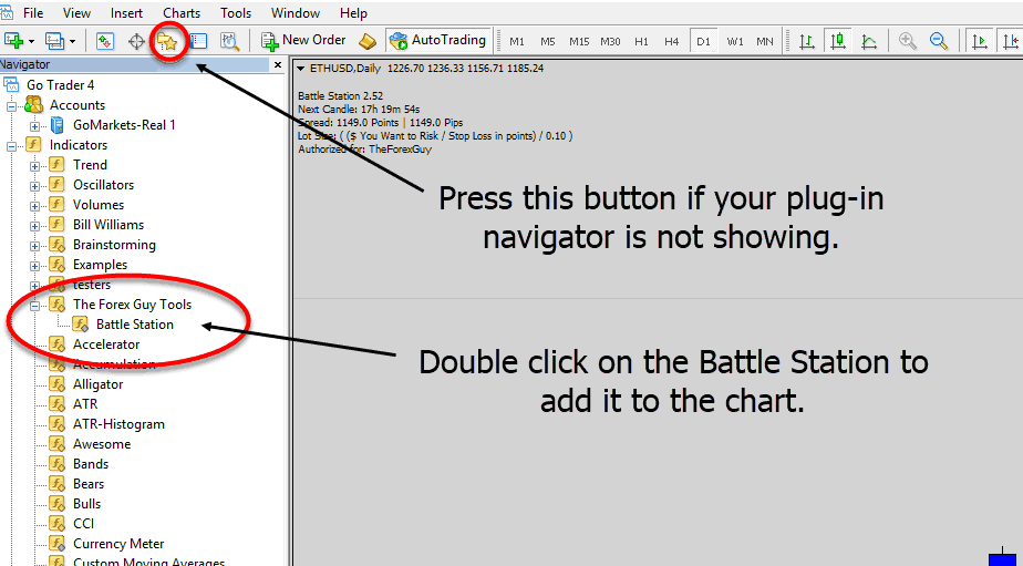 loading battle station to a chart