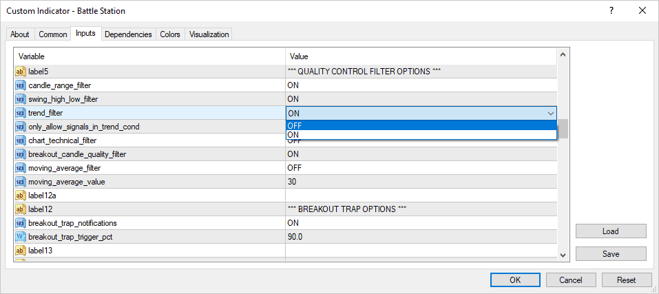 trend filter off battle station setting