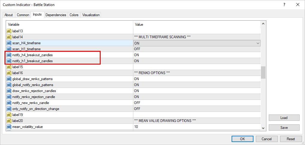 passive time frame scanning options