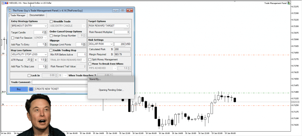 trade opening example