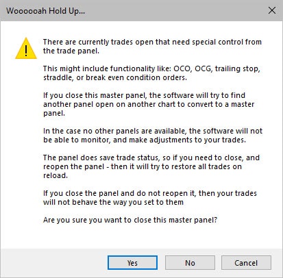 master panel close warning