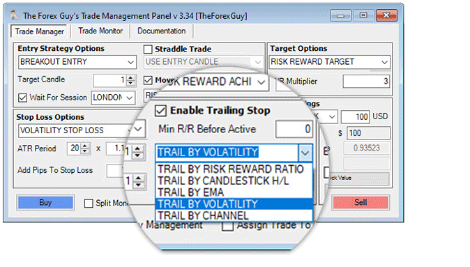 trade panel trailing stop methods